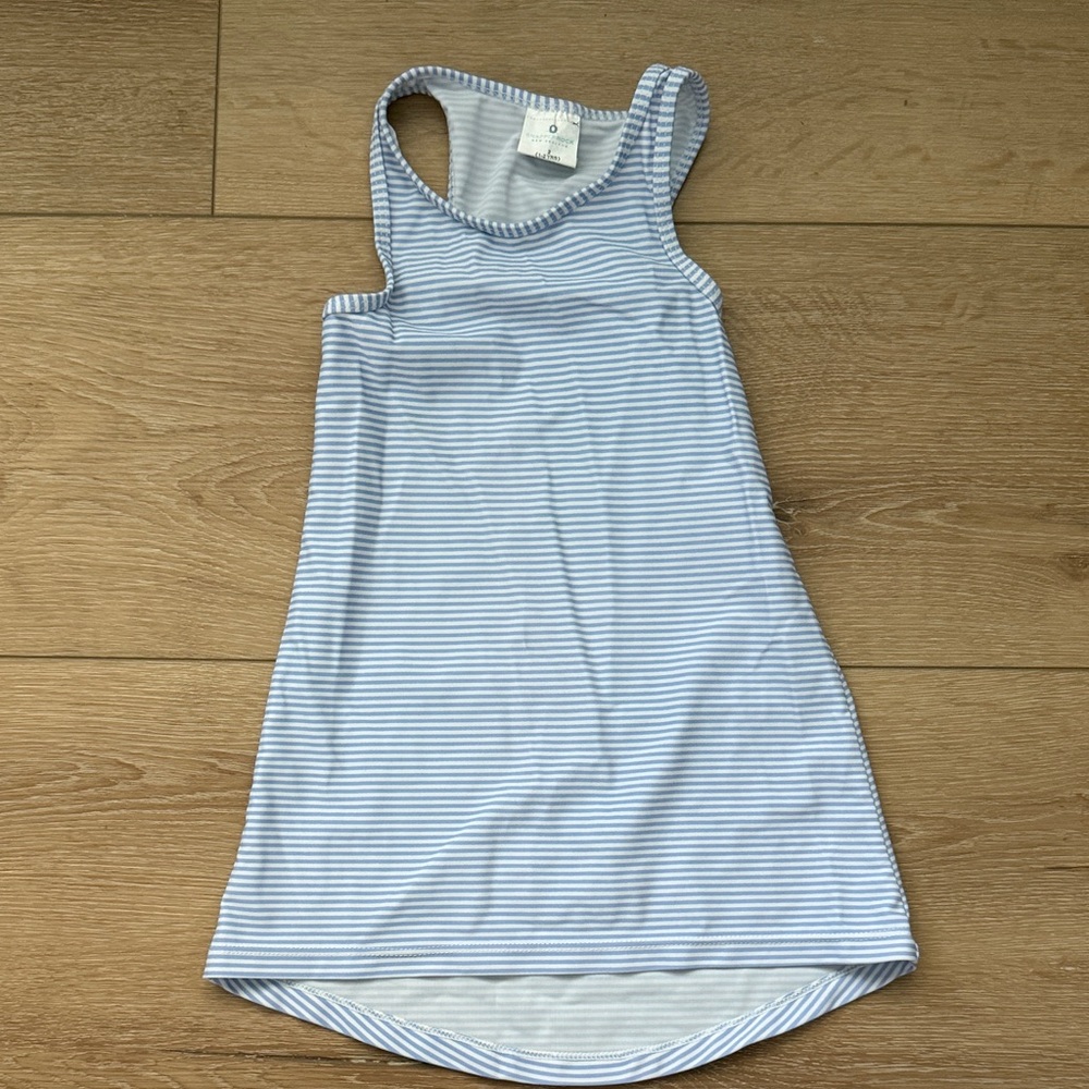 Toddler Girl Light Blue & White Striped Swim Cover Up Dress